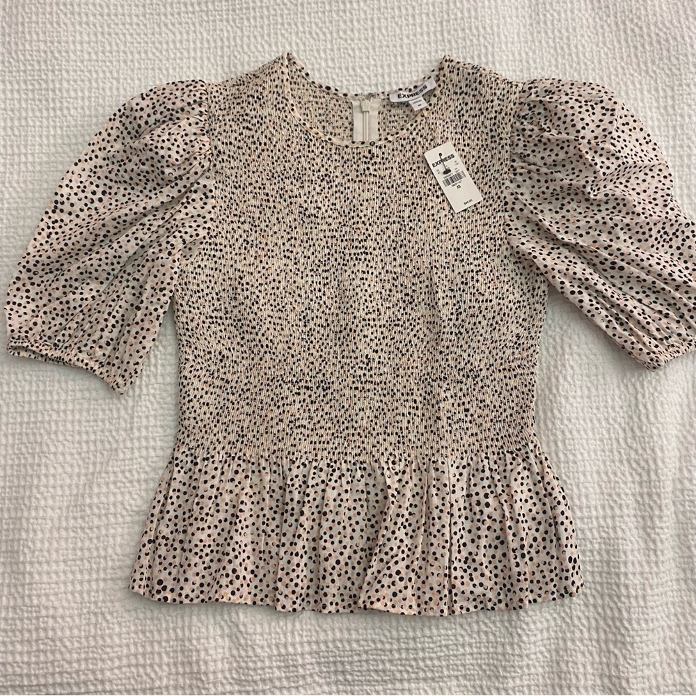 Express Polka Dot Babydoll Top